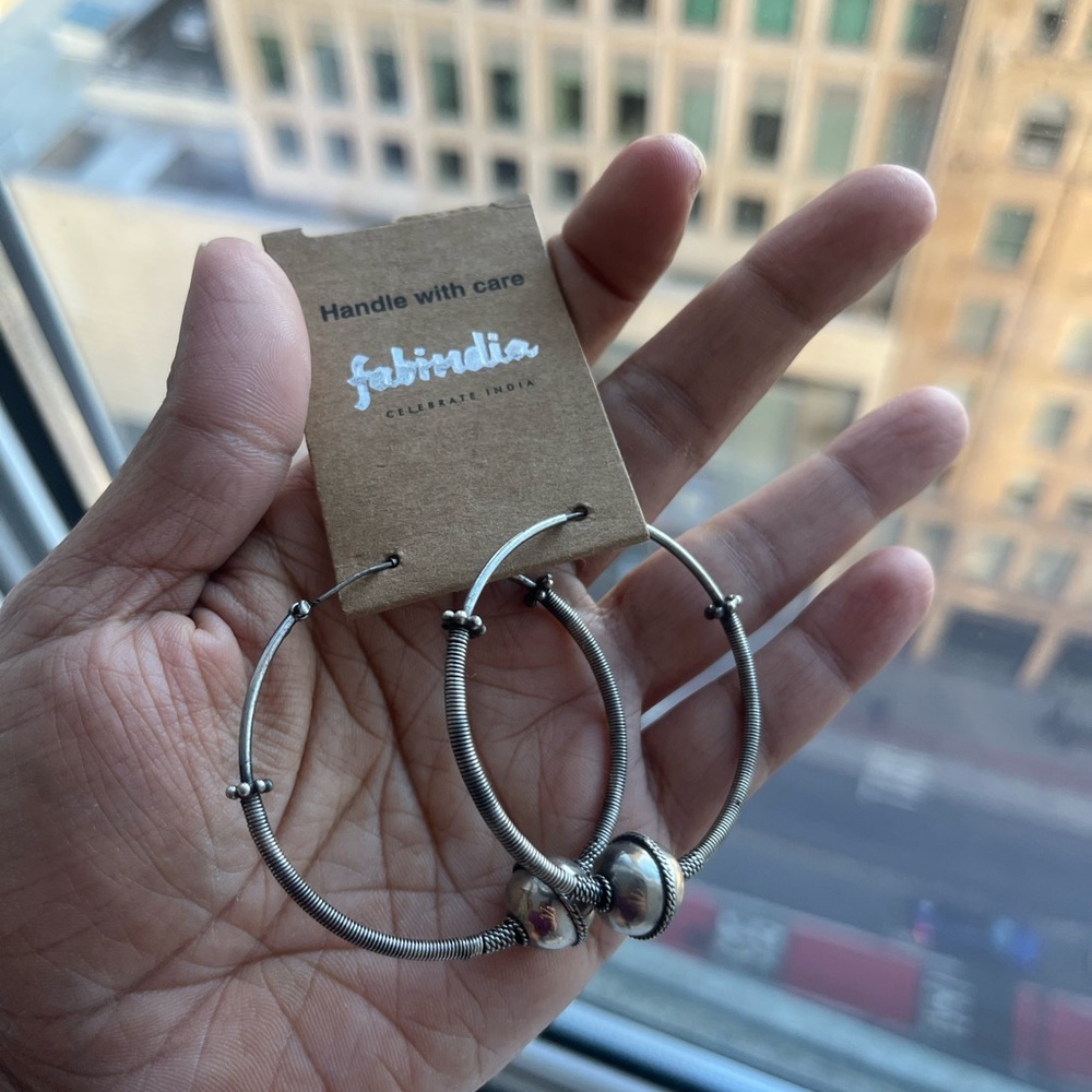 100% Silver hoops